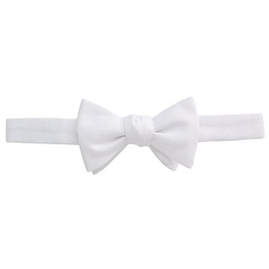 Pique Pre-Tied Bow Tie - White